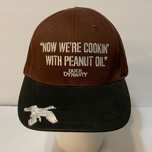 Duck Dynasty A & E baseball hat cap brown Velcro strap os funny embroidered